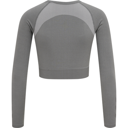 hmlSI SEAMLESS CROPTOP L/S, FROST GRAY, packshot