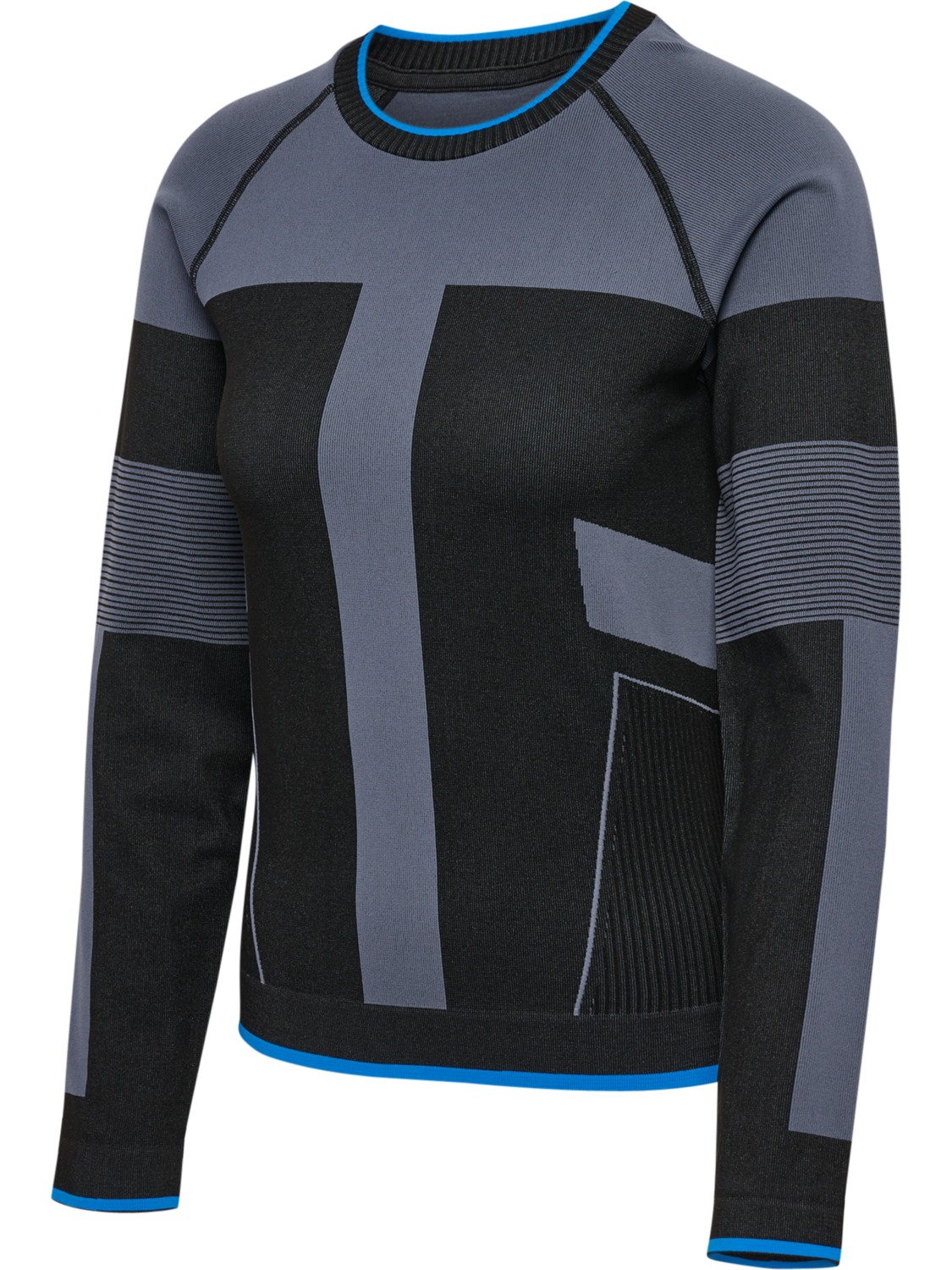 hmlSEAMLESS TEE LS, BLACK, packshot