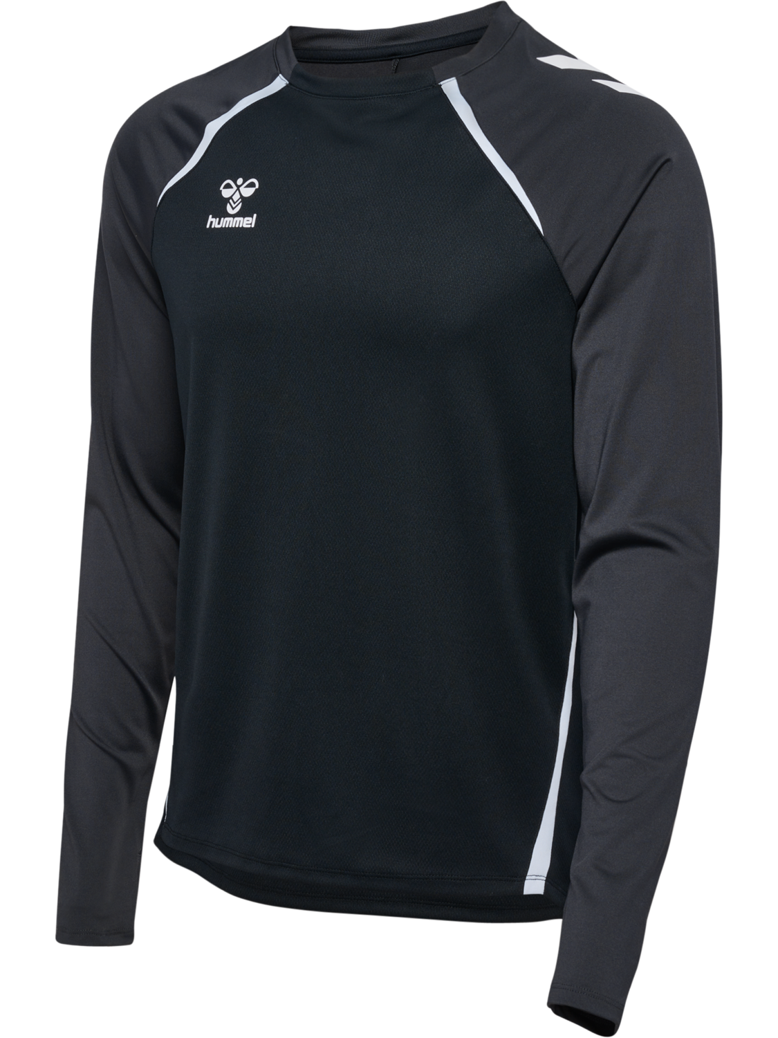 hmlLEAD 2.0 CREW SWEAT, BLACK/ASPHALT, packshot