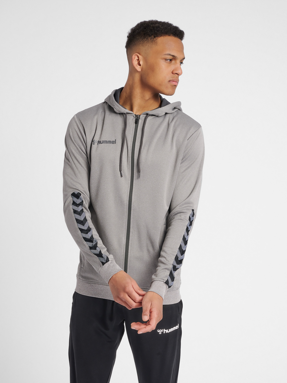Grey polyester hoodie clearance