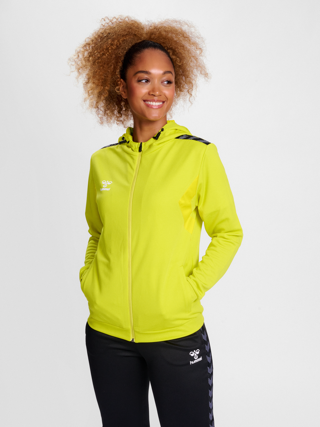 Yellow zip hoodie women's discount