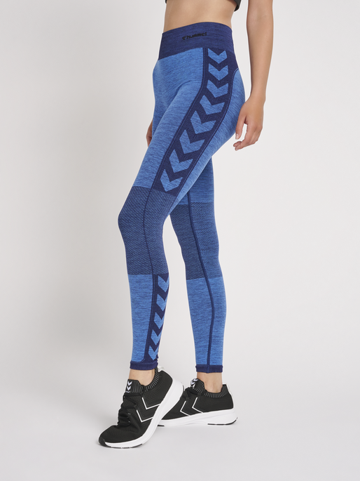 hummel CLEA MID WAIST TIGHTS - BLUE MELANGE | hummel.dk