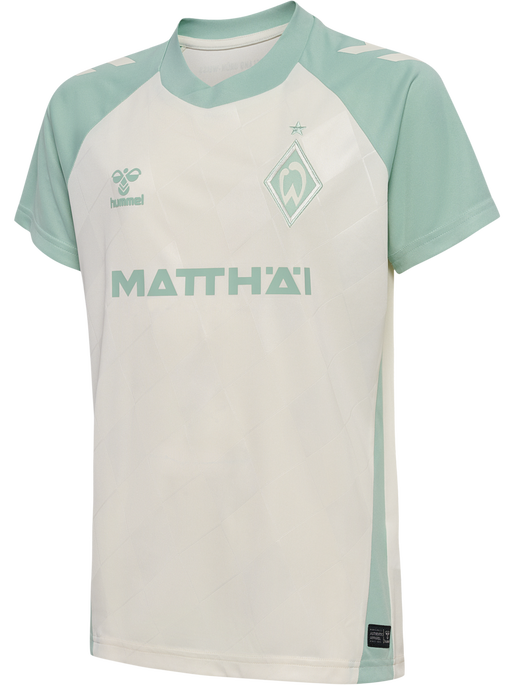 WER 24/25 AWAY JERSEY S/S KIDS, MARSHMELLOW/SILT GREEN WER 24/25 AWAY JERSEY S/S KIDS, MARSHMELLOW/SILT GREEN, packshot