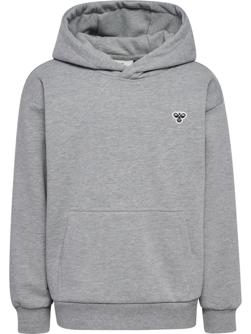 hmlJR LOOSE HOODIE BEE, GREY MELANGE, packshot