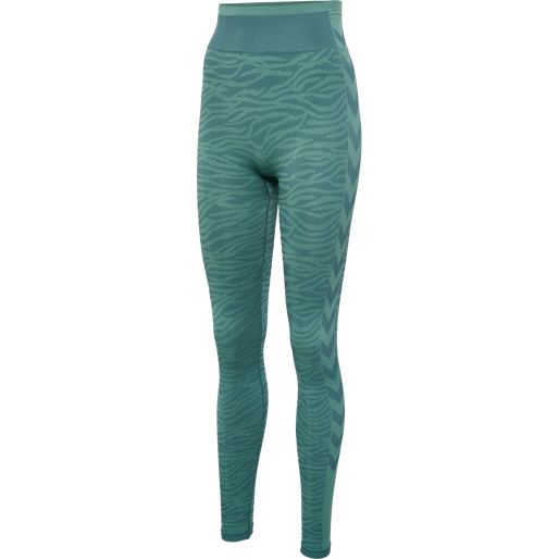 hmlMT SAGA SEAMLESS MW TIGHTS, NORTH ATLANTIC/BLUE SURF MELANGE, packshot