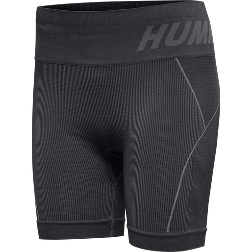 hmlTE CHRISTEL 2-PACK SEAML SHORTS, BLACK/CHATEAU GREY, packshot