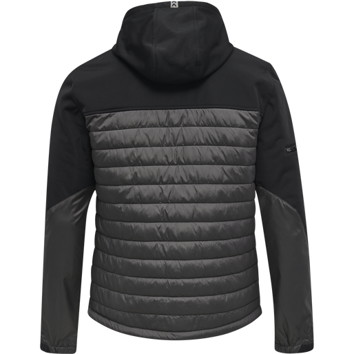 hmlNORTH HYBRID JACKET, BLACK/ASPHALT, packshot
