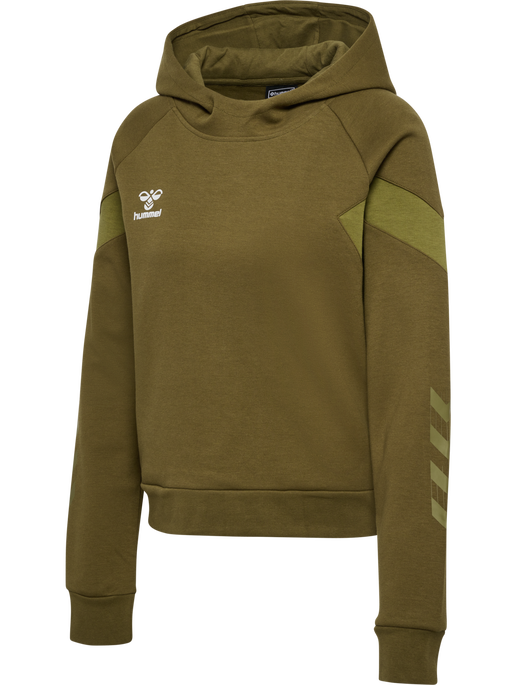 hmlTRAVEL SWEAT HOODIE WOMAN, MILITARY OLIVE, packshot