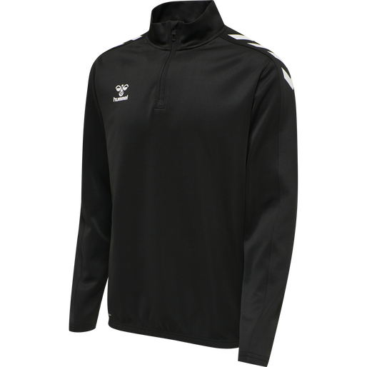 hmlCORE XK HALF ZIP POLY SWEAT, BLACK hmlCORE XK HALF ZIP POLY SWEAT, BLACK, packshot