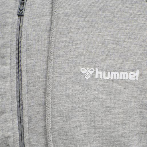 hmlISAM ZIP HOODIE, GREY MELANGE, packshot