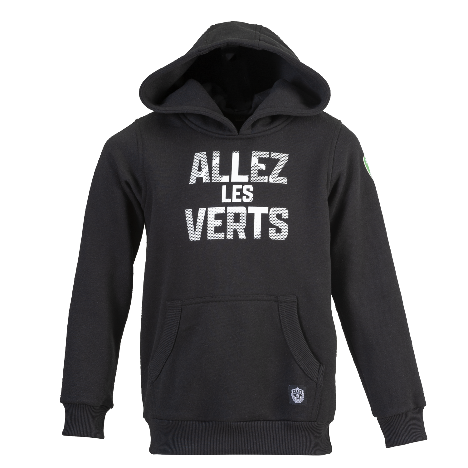 ASSE ALLEZ LES VERTS HOODIE KIDS, BLACK, packshot