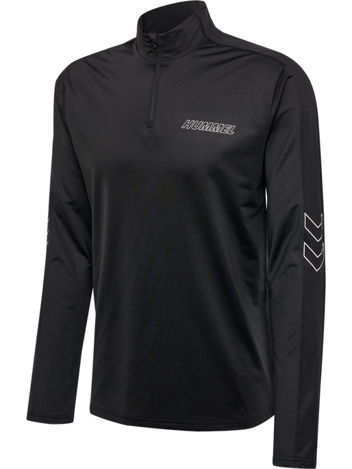 hmlTE STRENGTH PL HALF ZIP, BLACK, packshot