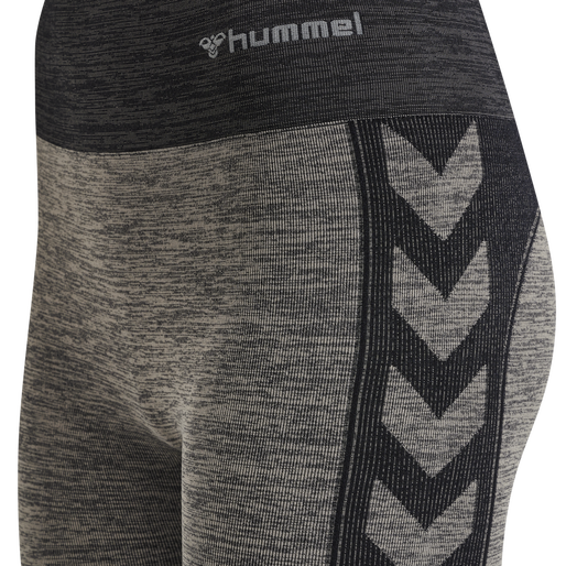 hmlCLEA SEAMLESS MID WAIST TIGHTS, CHATEAU GRAY/BLACK MELANGE, packshot