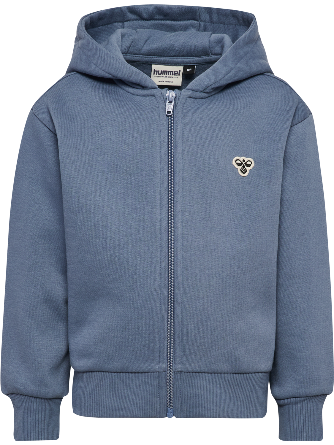 hmlJR LOOSE ZIP HOODIE BEE, FLINT STONE, packshot