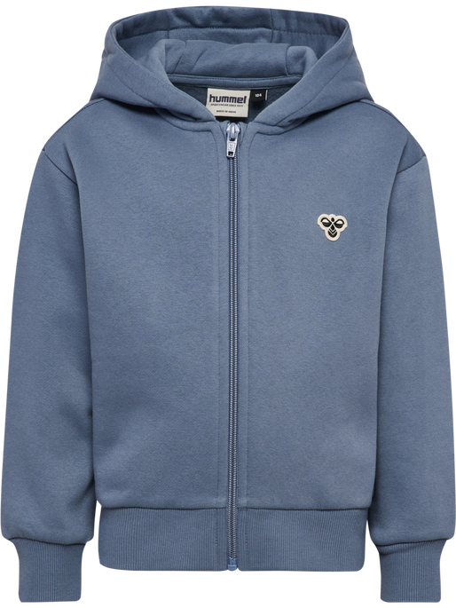 hmlJR LOOSE ZIP HOODIE BEE, FLINT STONE hmlJR LOOSE ZIP HOODIE BEE, FLINT STONE, packshot
