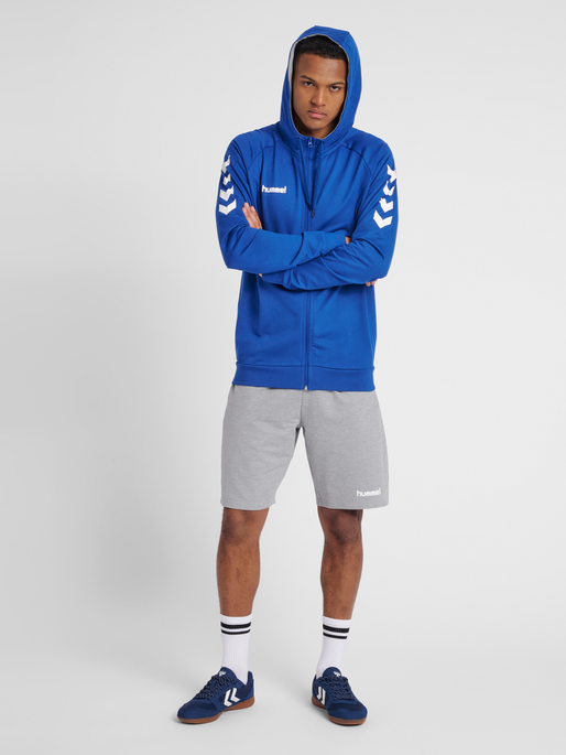 HUMMEL GO COTTON ZIP HOODIE, TRUE BLUE, model