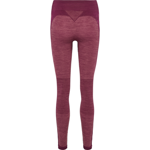 hmlCLEA SEAMLESS MID WAIST TIGHTS, GRAPE WINE/CRUSHED BERRY MEL, packshot