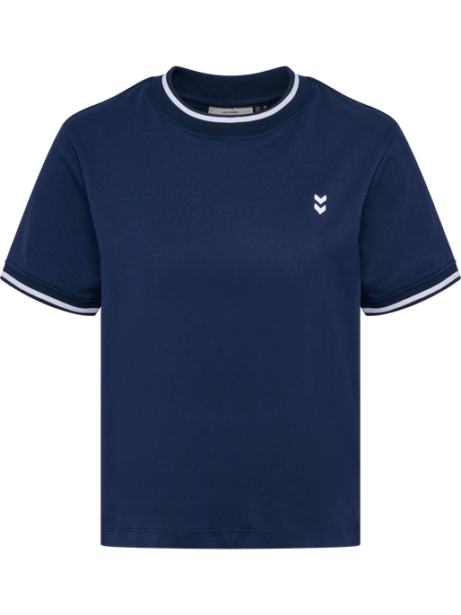 hmlPULSE RETRO W T-SHIRT S/S, DRESS BLUES, packshot