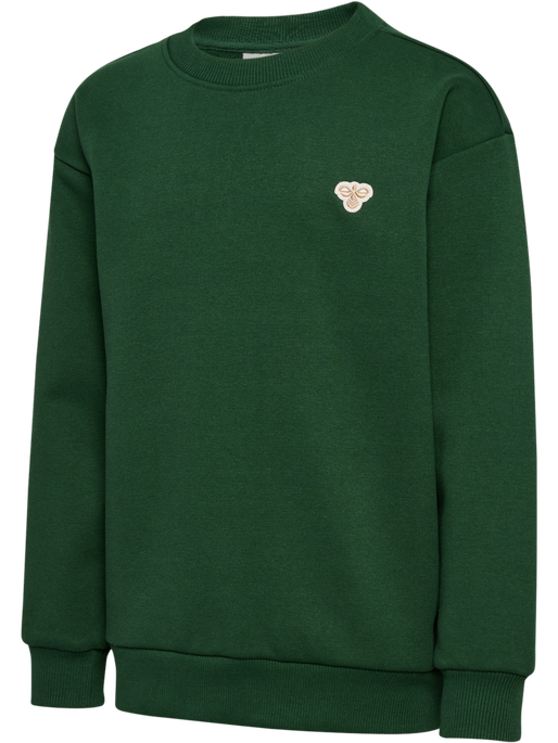 hmlJR LOOSE CREWNECK BEE, DARK GREEN, packshot
