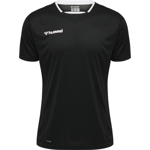 hmlAUTHENTIC KIDS POLY JERSEY S/S, BLACK/WHITE, packshot