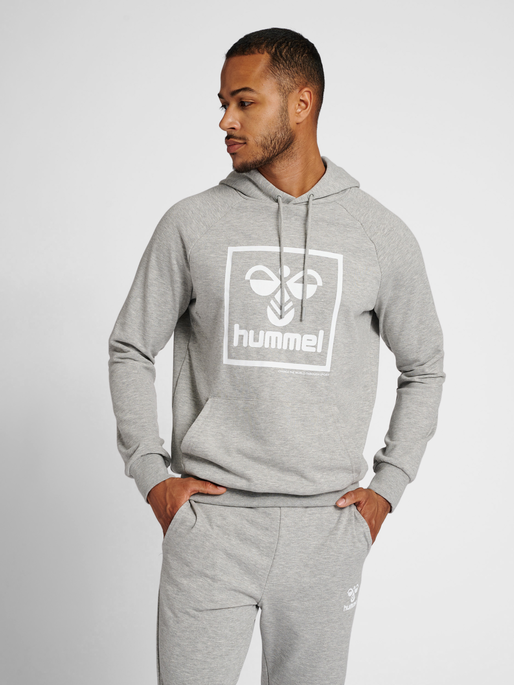 hmlISAM 2.0 HOODIE, GREY MELANGE, model