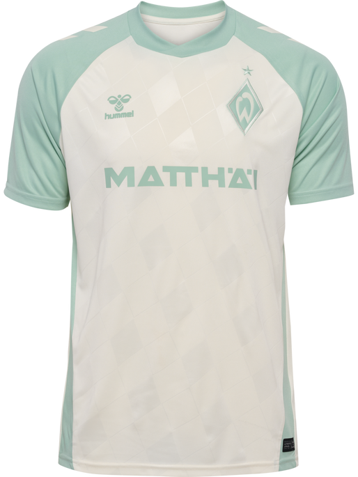 WER 24/25 AWAY JERSEY S/S, MARSHMELLOW/SILT GREEN, packshot