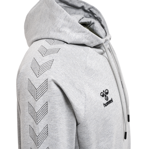 hmlMOVE GRID COTTON HOODIE, GREY MELANGE, packshot
