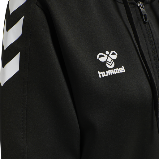 hmlCORE XK POLY ZIP HOOD SWEAT WOMA, BLACK/BLACK, packshot