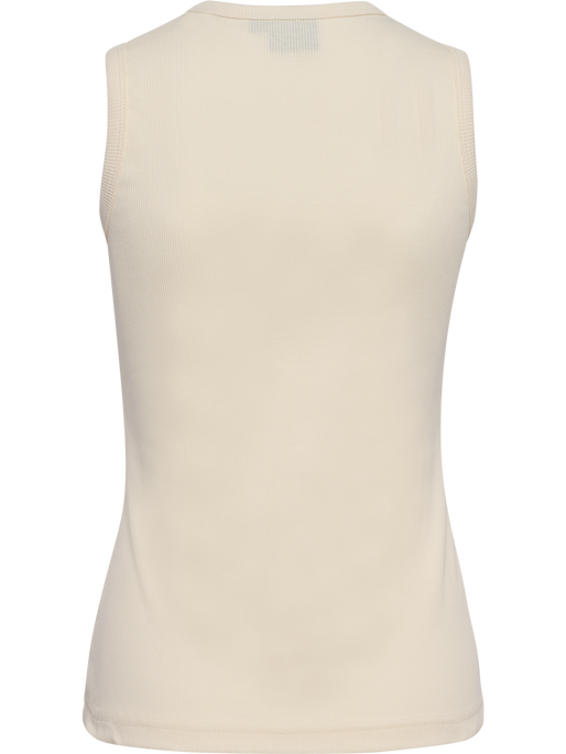 hmlLGC ASLY RIB TANK TOP, EGRET, packshot