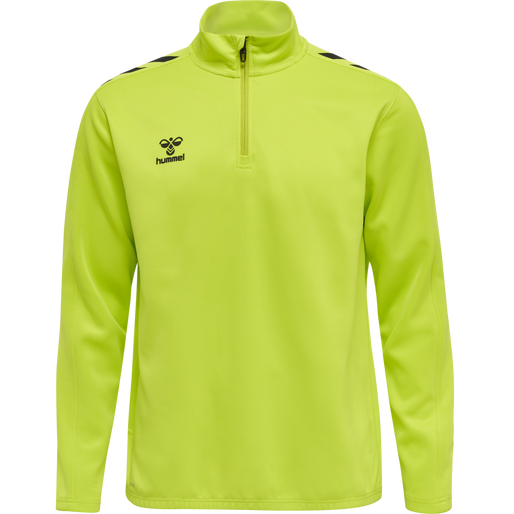 hmlCORE XK HALF ZIP POLY SWEAT, LIME POPSICLE, packshot