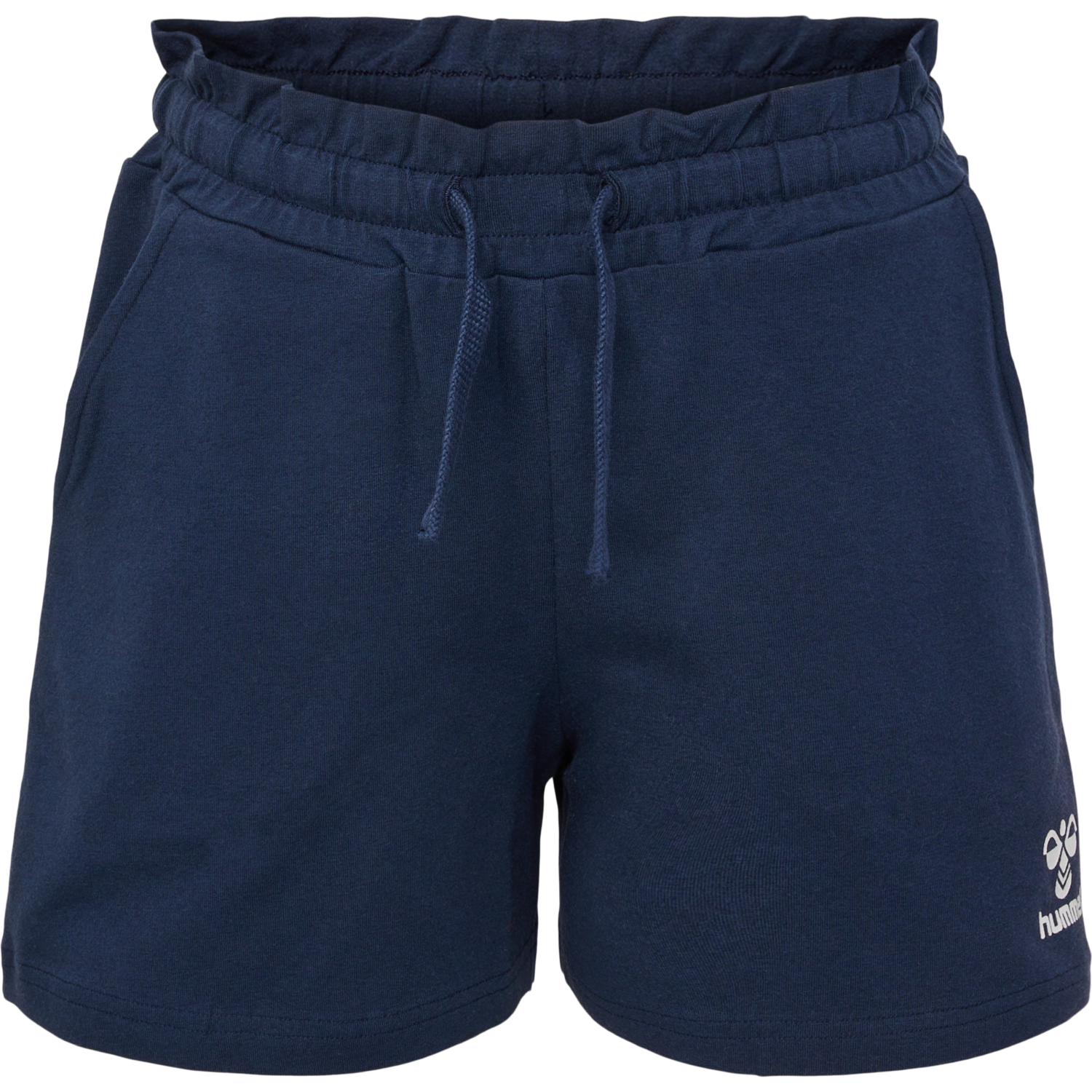 hmlFLOWY RUFFLE SHORTS, BLACK IRIS, packshot