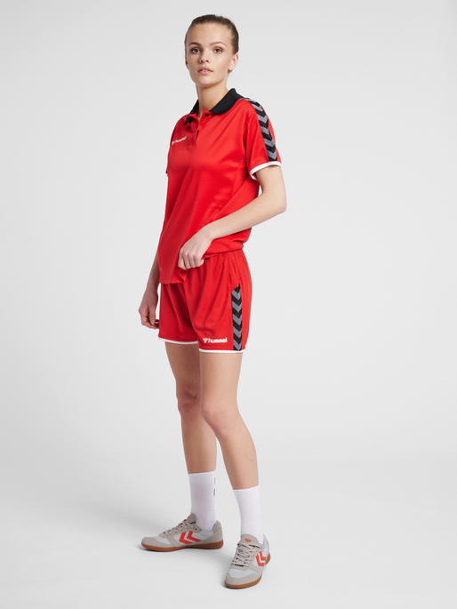 hmlAUTHENTIC POLY SHORTS WOMAN, TRUE RED, model