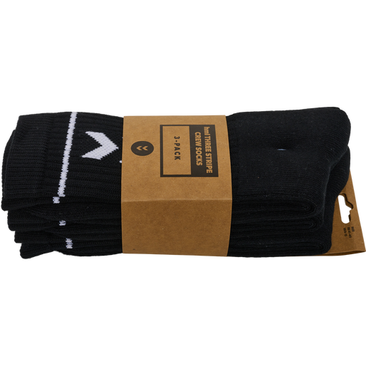 hmlSTRIPE CREW 3-PACK SOCKS, BLACK hmlSTRIPE CREW 3-PACK SOCKS, BLACK, packshot
