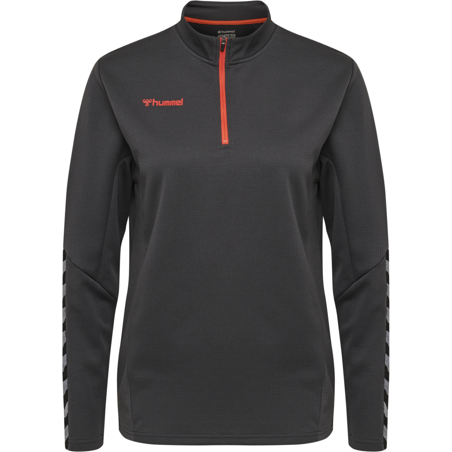 hmlAUTHENTIC HALF ZIP SWEATSHIRT WOMAN, ASPHALT, packshot
