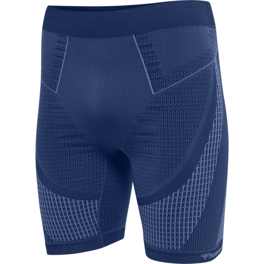 hmlMT OLLI SEAMLESS TIGHT SHORTS, INSIGNIA BLUE/BLUE NIGHTS MELANGE, packshot