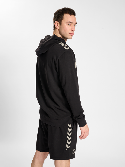 hmlSTALTIC COTTON HOODIE, BLACK, model
