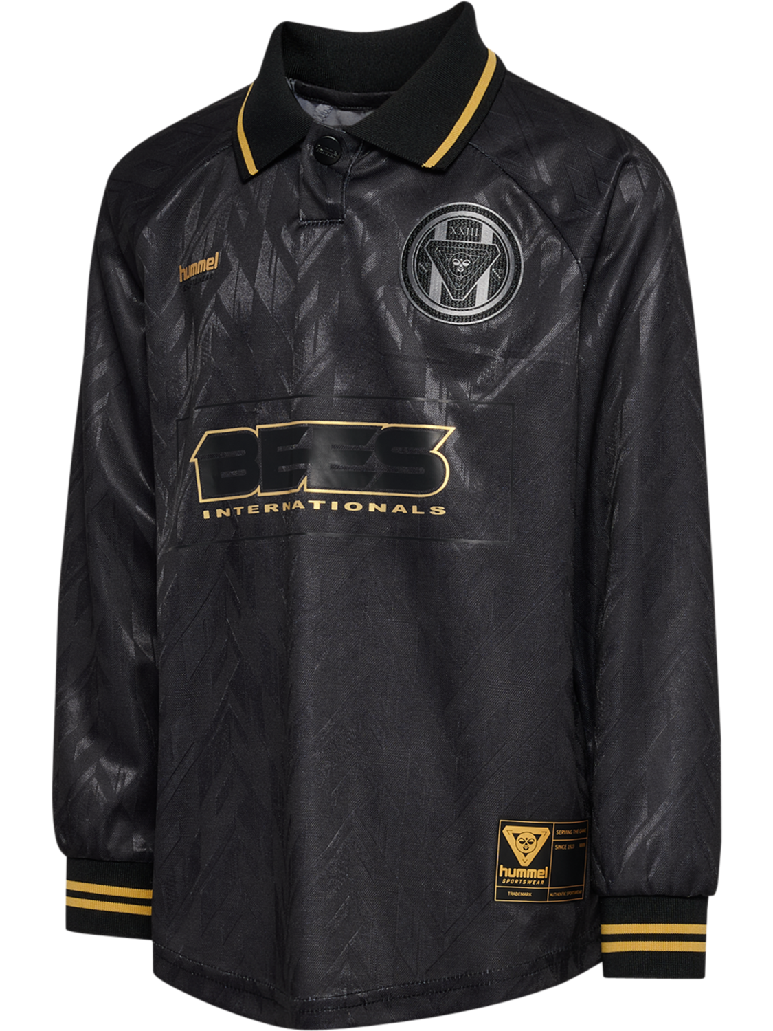 hmlJR LOOSE BAY SOCCER JERSEY L/S, BLACK, packshot