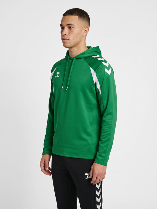 hmlCORE 2.0 HOODIE, JELLY BEAN/WHITE, model