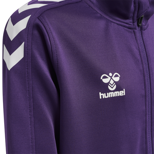 hmlCORE XK POLY ZIP SWEAT KIDS, ACAI/WHITE, packshot