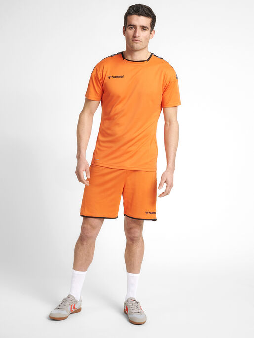 hmlAUTHENTIC POLY JERSEY S/S, TANGERINE, model