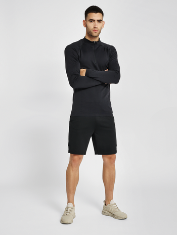 hmlSTROKE SEAMLESS HALF ZIP, BLACK, model