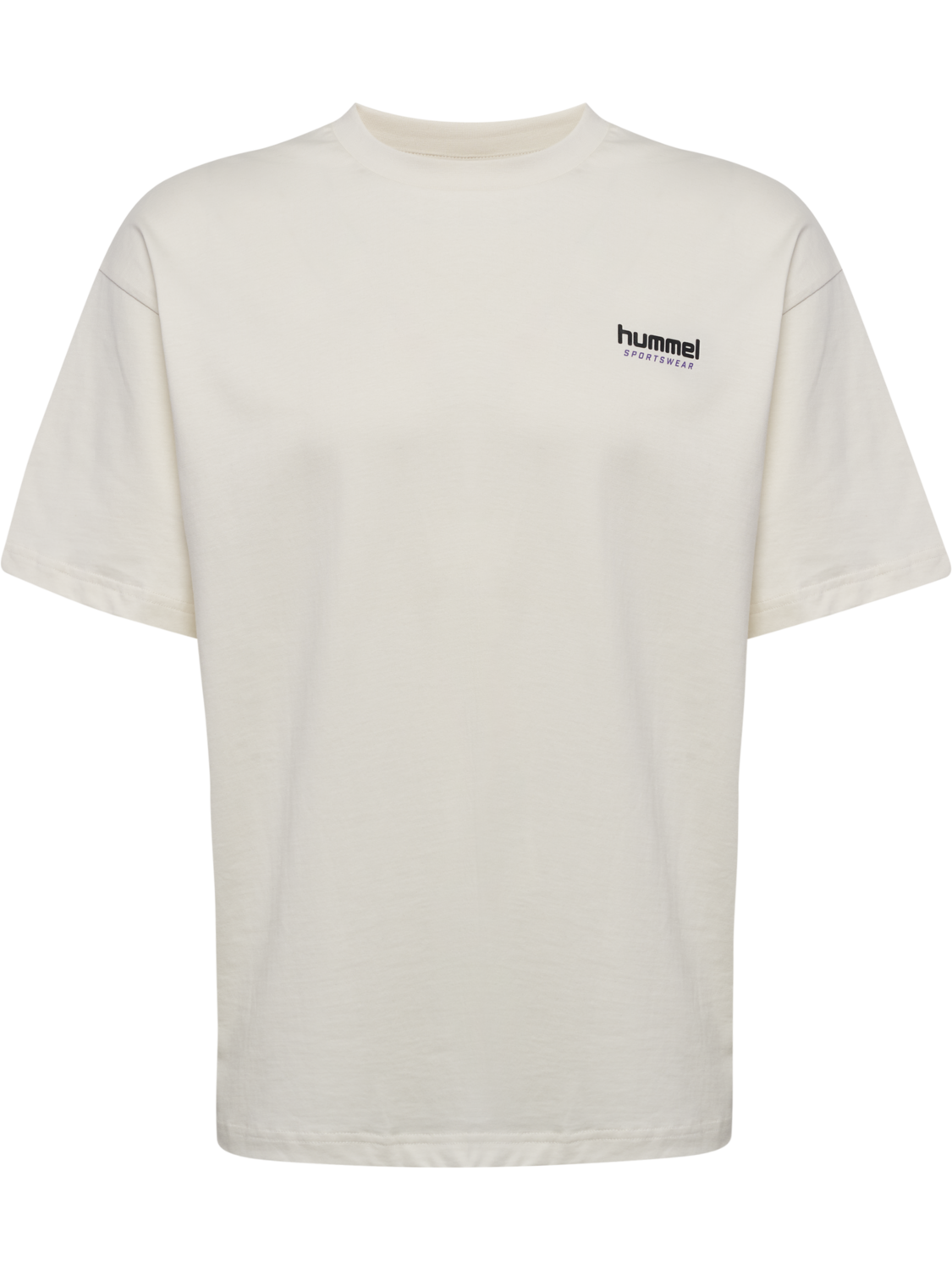 hmlLOOSE T-SHIRT S/S WHISTLE, BLANC DE BLANC/ROYAL PURPLE, packshot