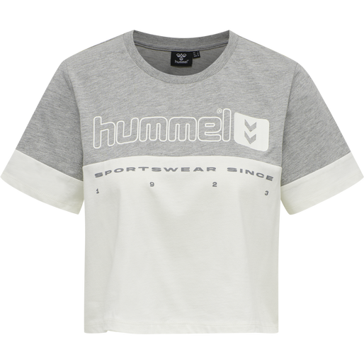 hmlLGC SIW CROPPED T-SHIRT, GREY MELANGE, packshot