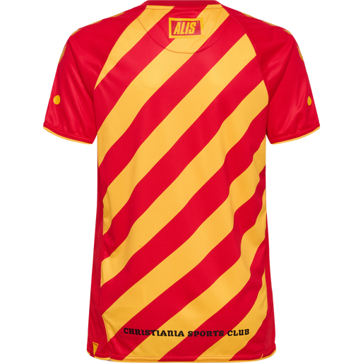 hmlCSC 19/20 KIDS HOME JERSEY S/S, TRUE RED/SPORTS YELLOW W/SPONS, packshot