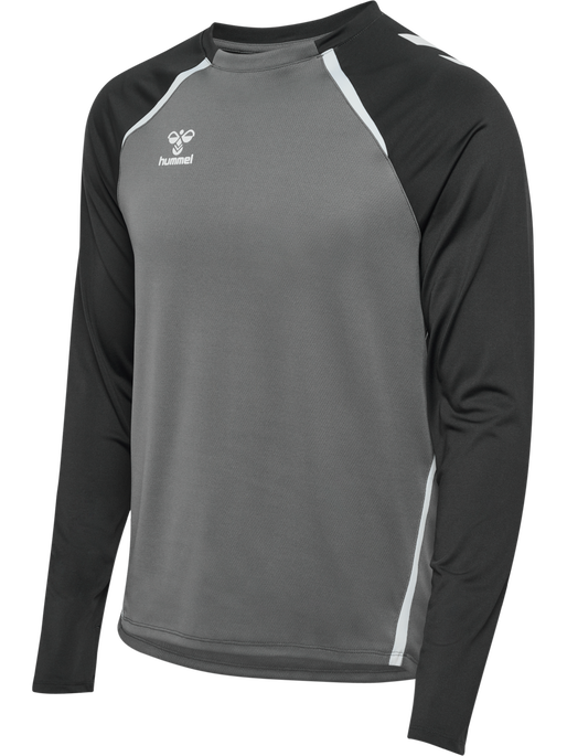 hmlLEAD 2.0 CREW SWEAT, STEEL GRAY/ASPHALT, packshot