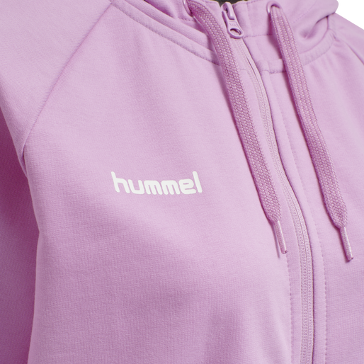 HUMMEL GO COTTON ZIP HOODIE WOMAN, ORCHID, packshot