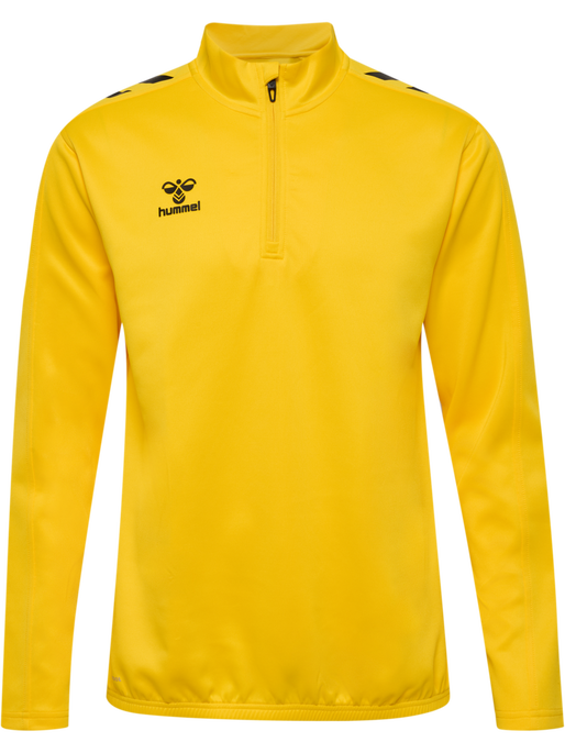 hmlCORE XK HALF ZIP POLY SWEAT, SPORTS YELLOW, packshot