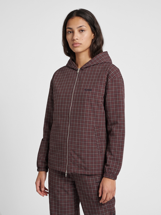 hmlI-D CHECK ZIP HOODIE, CHECKERS, model