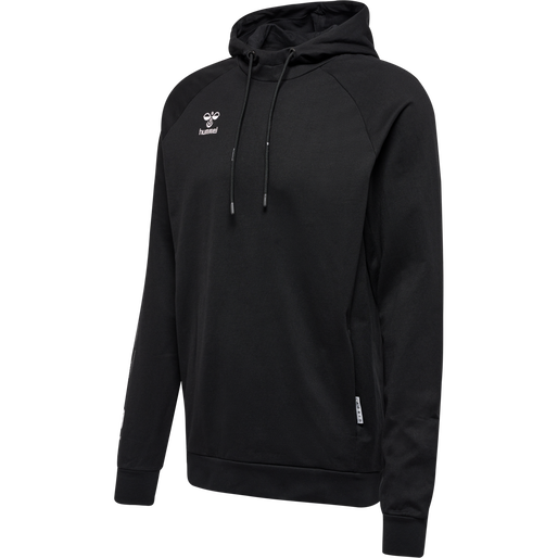 hmlMOVE GRID COTTON HOODIE, BLACK, packshot