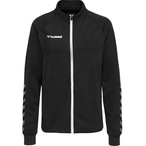 hmlAUTHENTIC WOMEN POLY ZIP JACKET, BLACK/WHITE, packshot